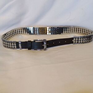 Leather and metal belt